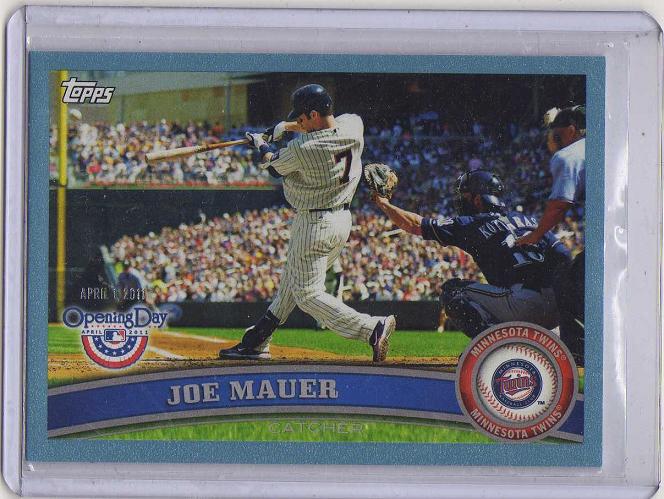 2011 Topps Opening Day Blue Joe Mauer Card #178 MINT - Minnesota Twins